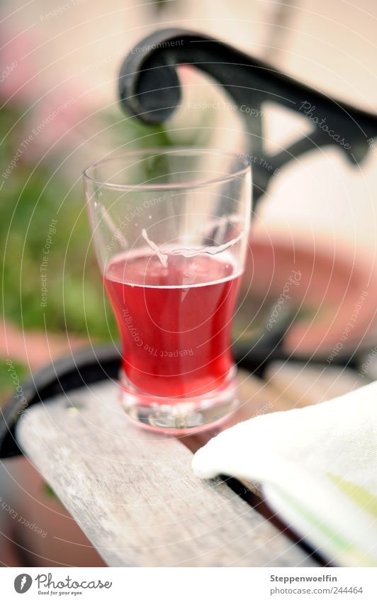 redcurrant juice Food Beverage Drinking Cold drink Drinking water Juice Spritzer Mineral water Redcurrant Träuble Glass Healthy Summer Summer vacation Sunlight