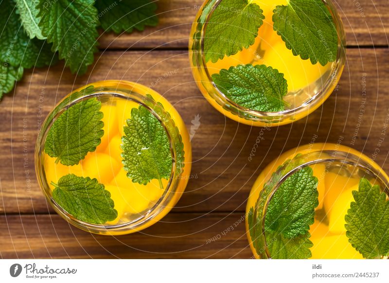 Peach, Lemon Balm and White Wine Punch Fruit Herbs and spices Beverage Alcoholic drinks Fresh Natural food cooler sweet Refreshment glass wine cooler wine punch