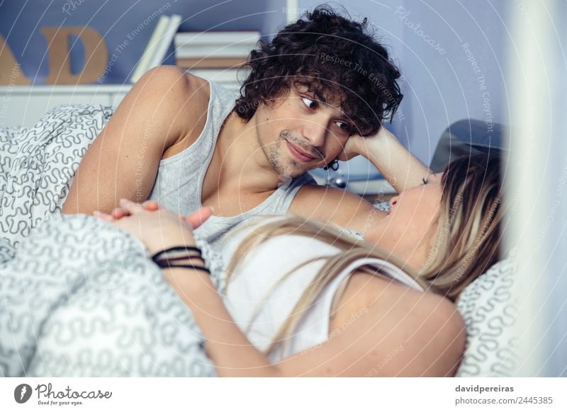 Photo of Woman Lying in Bed Stock Image - Image of foreplay