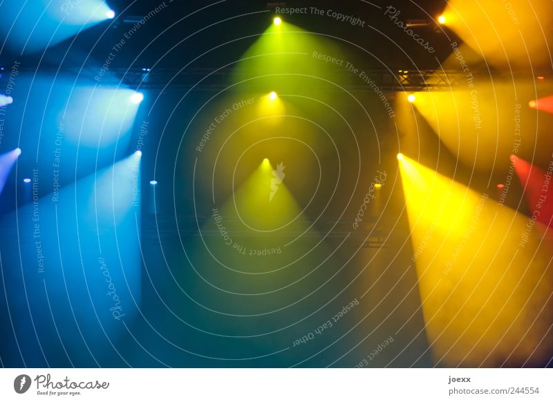 live Stage Event Shows Outdoor festival Bright Multicoloured Yellow Green Red Energy Colour Lighting Stage lighting Floodlight Cone of light