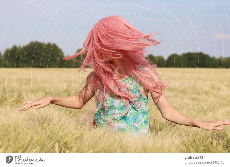 Pink summer be free, be yourself & groove with ... Feminine Girl Young woman Youth (Young adults) Life Hair and hairstyles 1 Human being 8 - 13 years Child