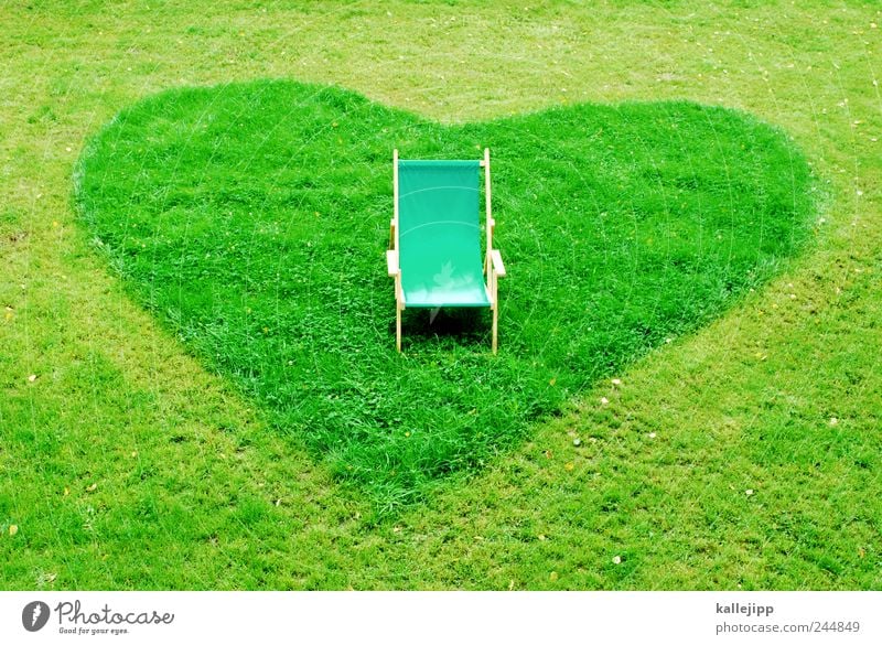favourite place Armchair Chair Nature Plant Garden Park Meadow Sign Heart Love Sunbathing Deckchair Favorite place Break Environmental protection Landscaping