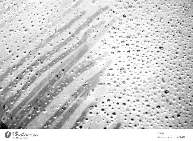 Drops and stripes Water Drops of water Transport Means of transport Vehicle Motorcycle Plastic Stripe Wet Black & white photo Exterior shot Detail Day