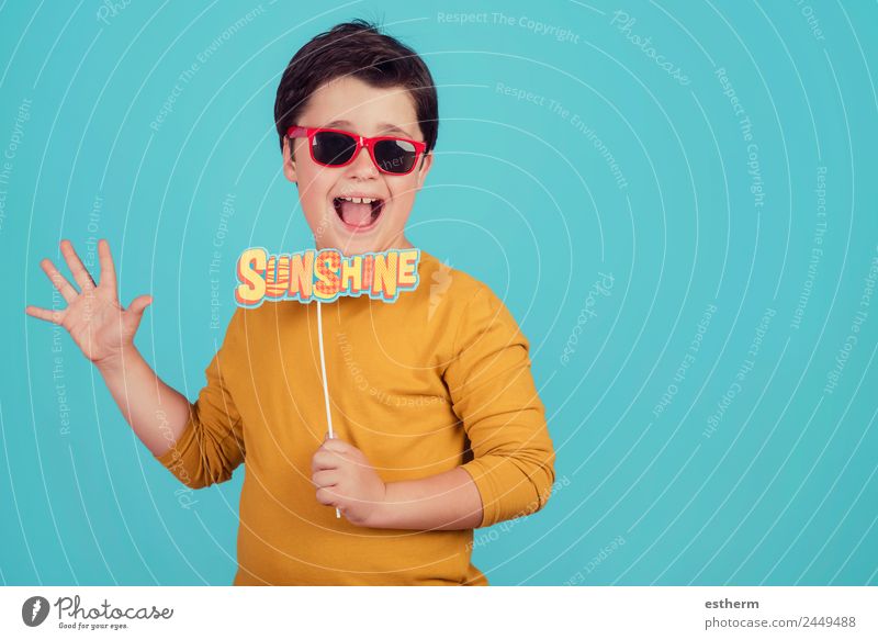 sunshine,funny child with sunglasses Lifestyle Joy Vacation & Travel Tourism Trip Summer Summer vacation Sun Human being Masculine Child Toddler Boy (child)