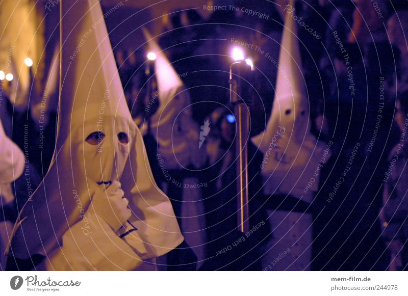 Semana Santa II Holy Week Spain Majorca Seville Hooded (clothing) Cap White Catholicism Christianity Procession Tradition Ghosts & Spectres  Eerie Mystic