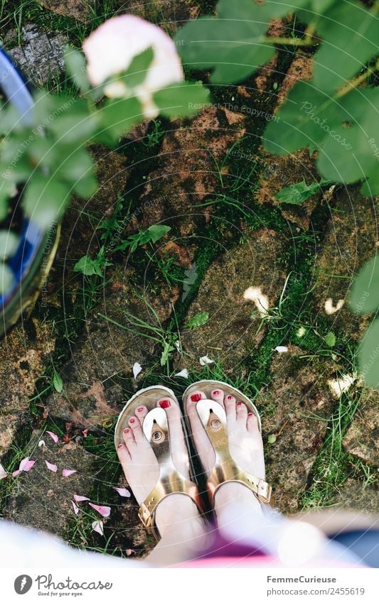 Feet of a woman wearing sandals - a Royalty Free Stock Photo from