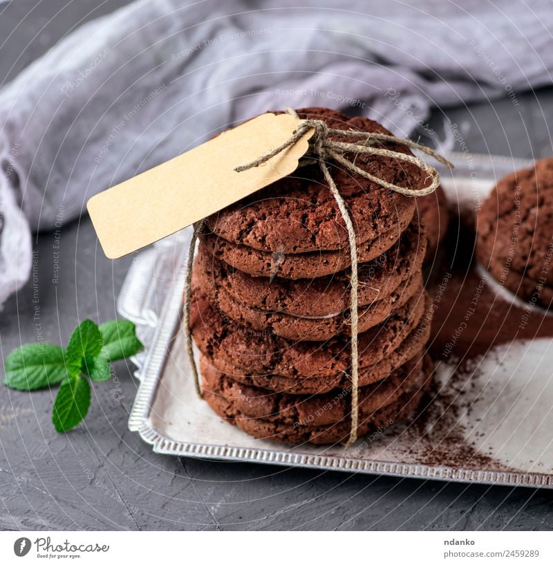 round chocolate chip cookies Dessert Candy Chocolate Breakfast Diet Paper Eating Delicious Brown Token background food sweet Tasty Snack Accumulation cake