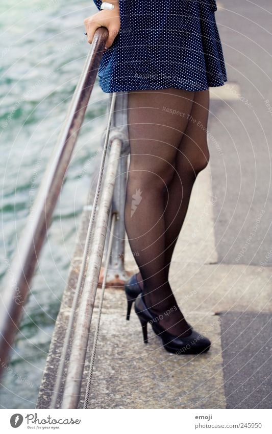 legs Feminine Young woman Youth (Young adults) Legs 1 Human being 18 - 30 years Adults Dress Stockings Tights Footwear High heels Stand Posture Colour photo