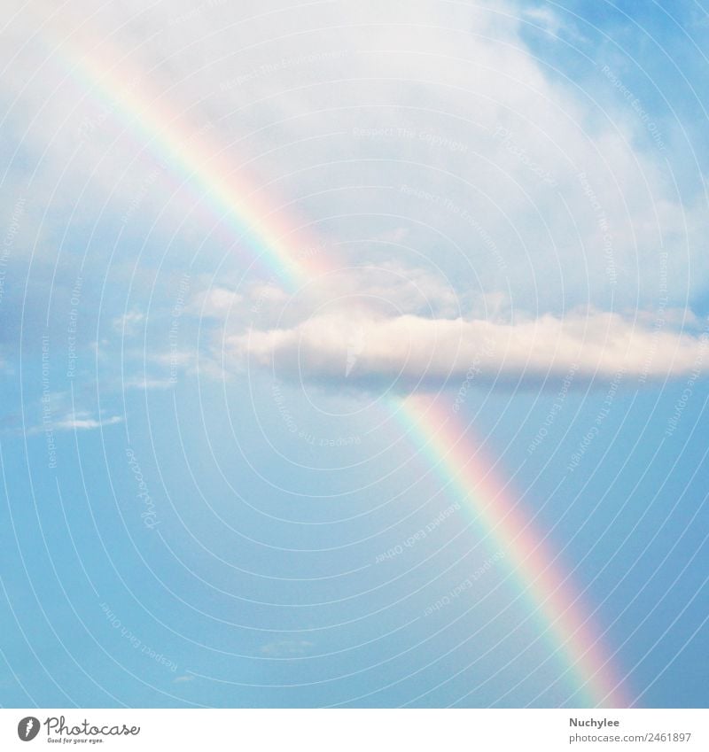 Rainbow on cloud and blue sky Beautiful Summer Wallpaper Art Nature Sky Clouds Weather Dream Bright Natural Retro Blue Yellow Green Red White Colour Peace Pure