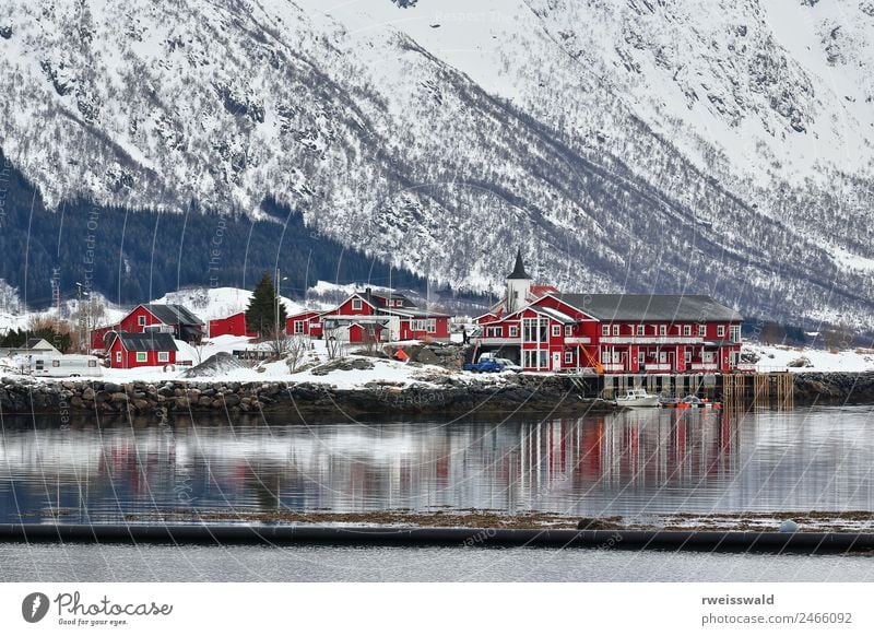 Sildpollnes-penins.from Sildpolltjonna-inlet. Lofoten-Norway.115 Winter Snow Mountain House (Residential Structure) Environment Nature Landscape Water Climate