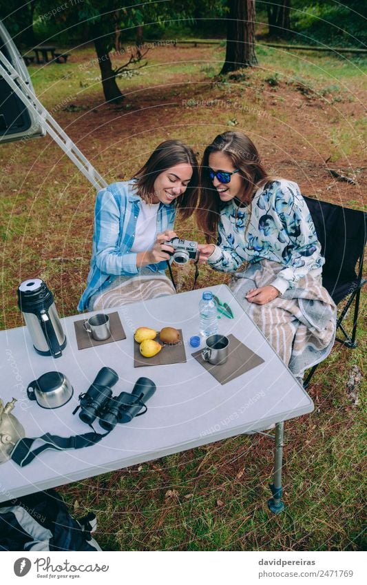Woman taking photo to friend in breakfast Breakfast Lifestyle Joy Happy Face Relaxation Leisure and hobbies Vacation & Travel Trip Adventure Camping Summer