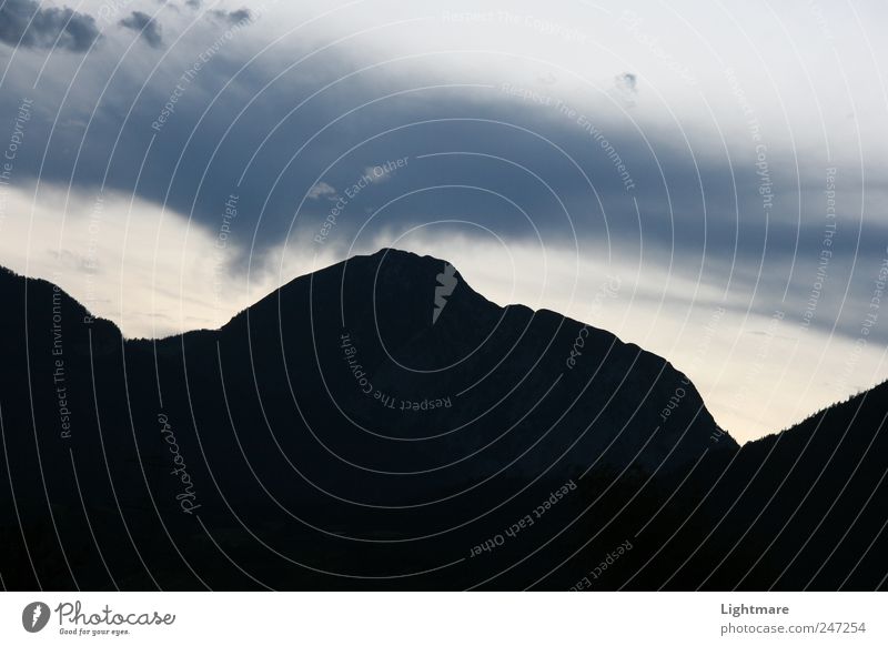 Touch from above Far-off places Information Technology Nature Landscape Elements Earth Air Sky Hill Rock Alps Mountain Peak Stone Fantastic Pregnant Blue Gray