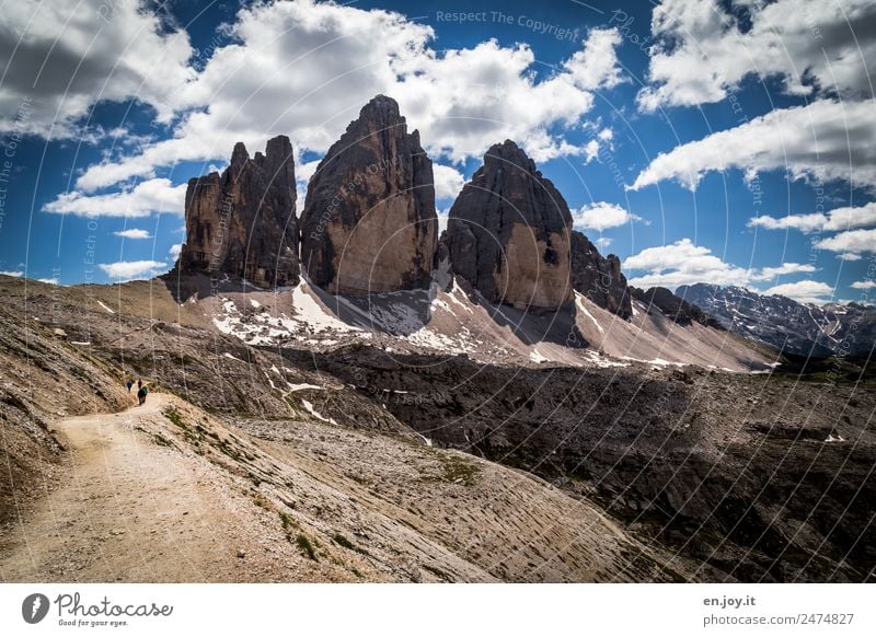 landmarks Vacation & Travel Tourism Trip Adventure Mountain Hiking Nature Landscape Clouds Rock Alps Dolomites Three peaks South Tyrol Italy Famousness Gigantic
