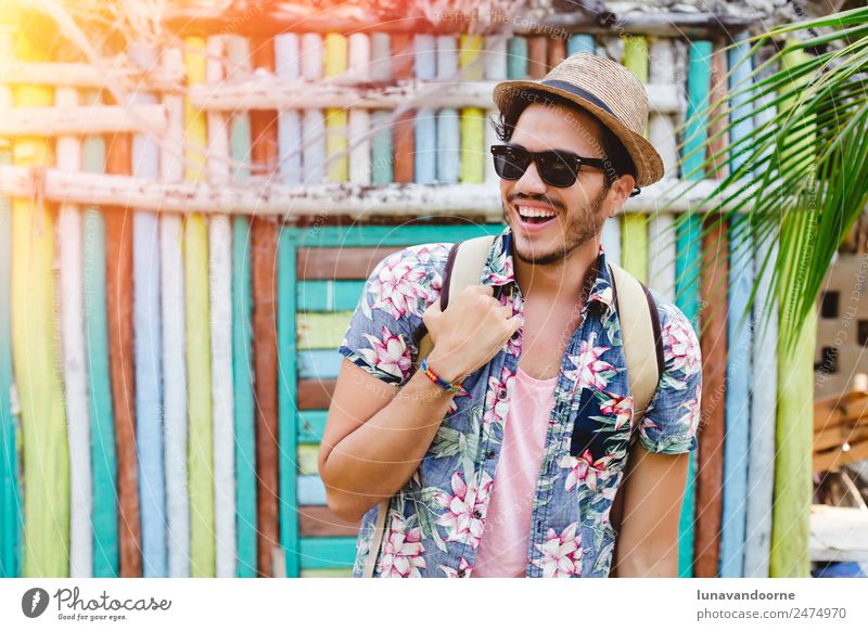 Young man traveling in latin america. Lifestyle Relaxation Leisure and hobbies Vacation & Travel Adventure Summer Island Man Adults 1 Human being 18 - 30 years