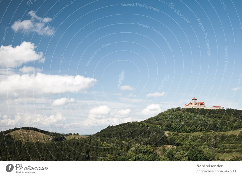 Thuringia Tourism Trip Culture Landscape Sky Clouds Beautiful weather Forest Tourist Attraction Landmark Might Planning Tradition Town Past wachsenburg