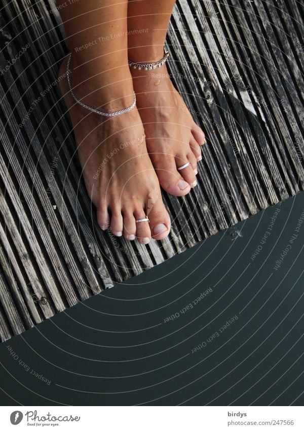 Smart feet Style Harmonious Summer Feminine Feet 1 Human being Water Lakeside Jewellery Ring Ankle chain toe ring To enjoy Stand Esthetic Elegant Hip & trendy