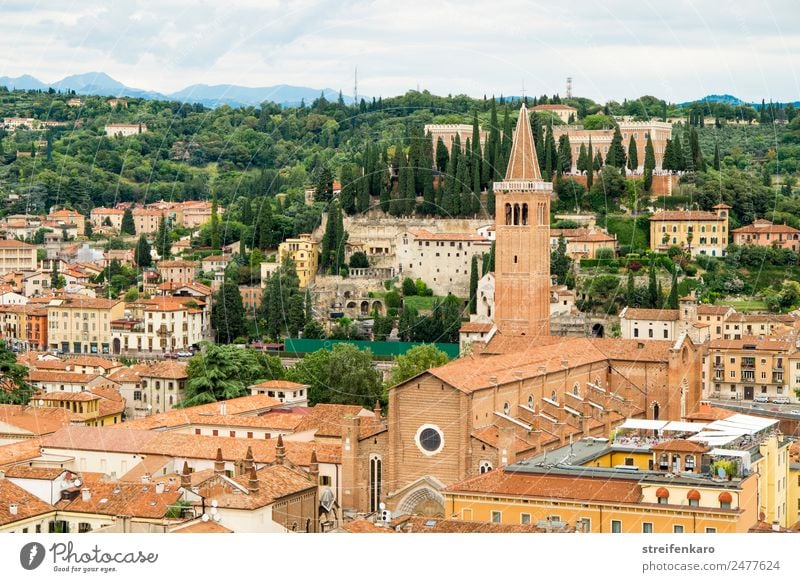 View of the roofs of the old town of Verona from the Torre dei Lamberti, Italy Vacation & Travel Tourism Forest Alps Mountain Lake Lake Garda Europe Town
