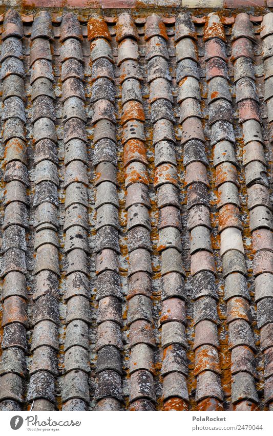 #A# Roof tile Art Esthetic Pattern Roofing tile Mediterranean France Provence Bonnieux Brick red Many Row Colour photo Subdued colour Exterior shot Detail