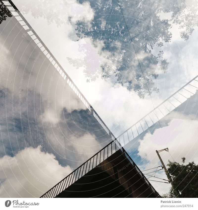 Bridge to nowhere Sky Green Under Above Railroad crossing Tree Blue