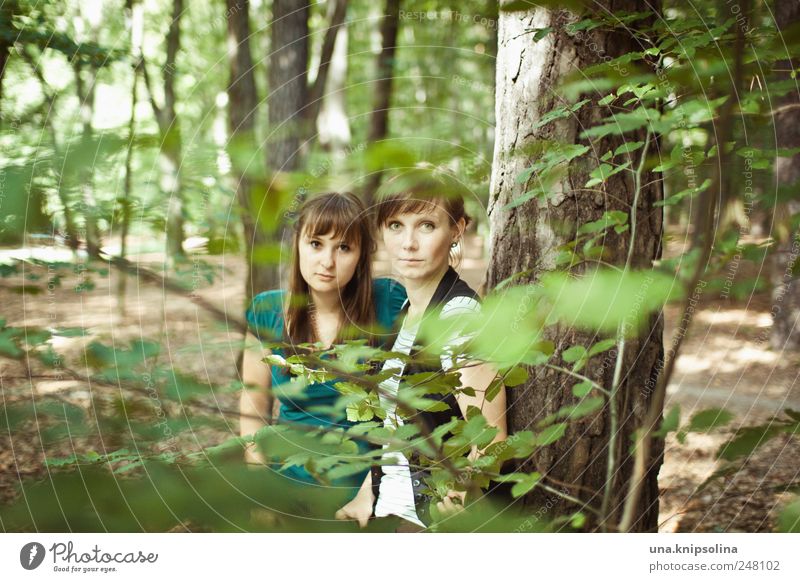 two madam standing in the woods... Feminine Young woman Youth (Young adults) Woman Adults Friendship 2 Human being 18 - 30 years Environment Nature Plant