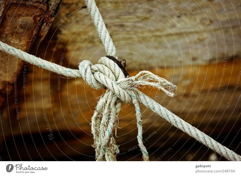 linkages Fishing boat Rope Knot Node Synthesis Wood String Old Broken Trashy Brown Contentment Decline Past Transience Change Bind fast Connection Fastening