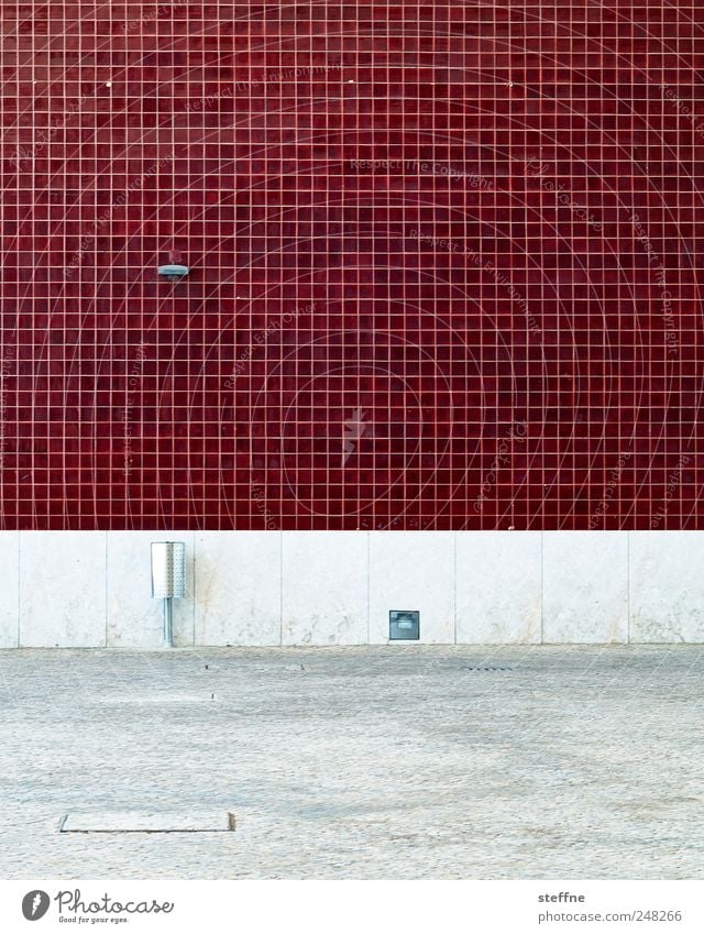 OPXE House (Residential Structure) Wall (barrier) Wall (building) Facade Ashtray Red Tile Colour photo Abstract Pattern Structures and shapes