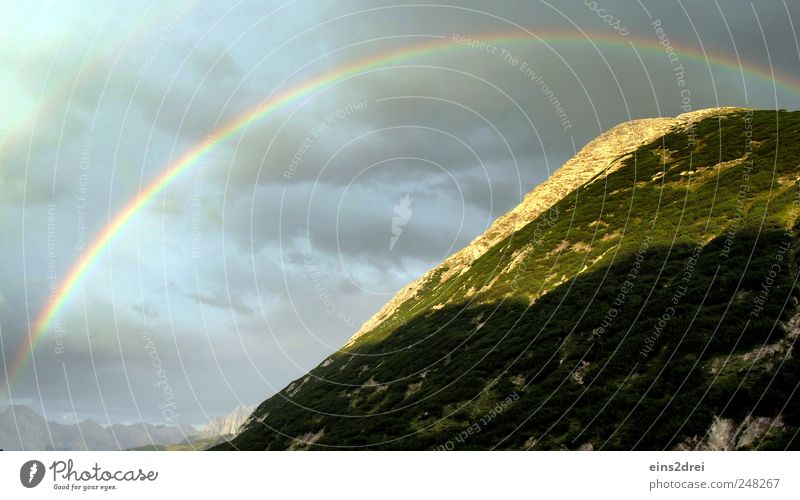 rainbow Relaxation Calm Environment Nature Landscape Plant Elements Sky Clouds Weather Alps Mountain Peak Positive Beautiful Emotions Moody Romance Climate Pure