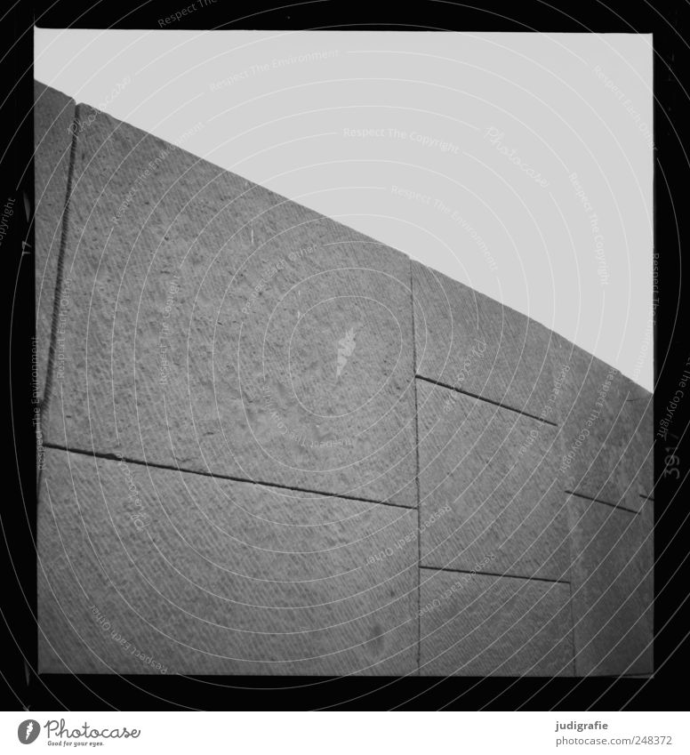 wall Manmade structures Architecture Wall (barrier) Wall (building) Facade Firm Large Protection Black & white photo Exterior shot Deserted Light