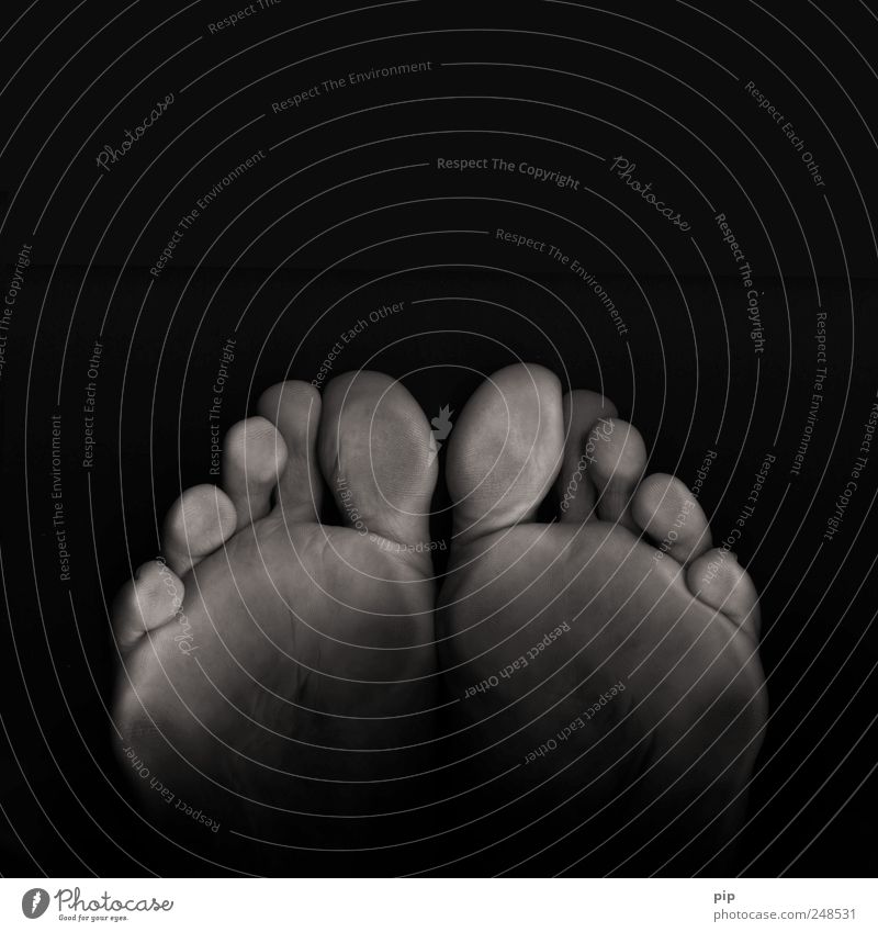 blackfeet Human being Masculine Feet Toes Sole of the foot 1 Dark Disgust Cold Gray Black Scan 10 Skin Stand Level Black & white photo Close-up Detail Abstract