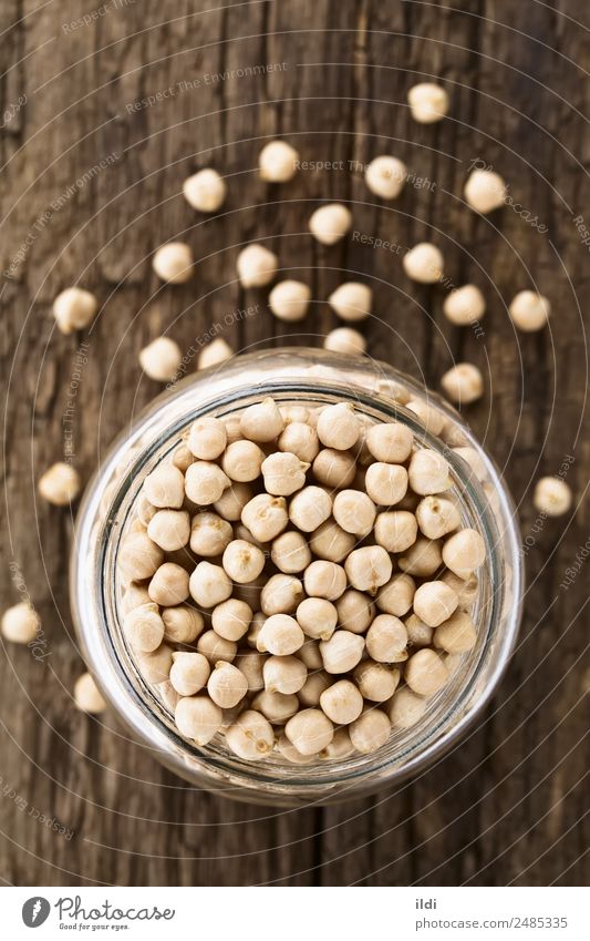 Raw Chickpeas Vegetable Nutrition Healthy Natural food garbanzo Beans Gram Peas legume Pulse dry Dried dehydrated cooking Protein cicer arietinum jar overhead