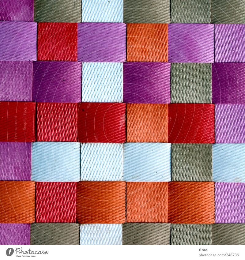 Small-minded Decoration Floor mat Plastic Brown Violet Red White Arrangement Plaited Parallel Square small box Colour photo Multicoloured Pattern