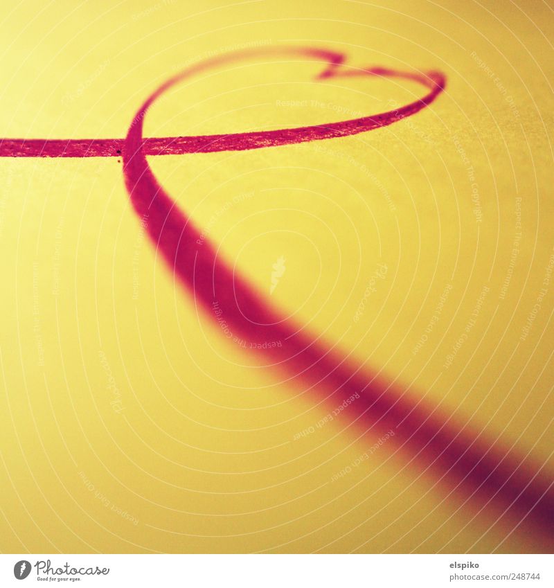 heartline Art Work of art Bow Sign Heart Love Chalk Red Yellow Colour photo Close-up Detail Macro (Extreme close-up) Deserted Blur Shallow depth of field