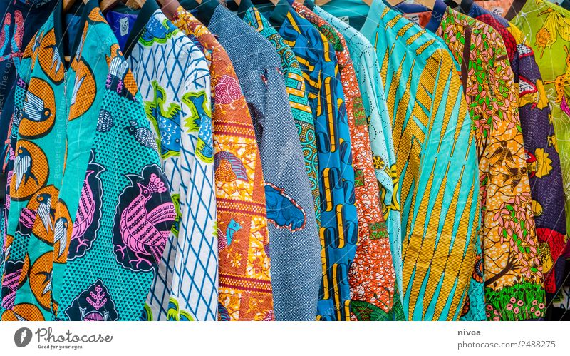 Colourful African jackets at the Berlin Mauerpark flea market Lifestyle Shopping Style Tourist Attraction wall park Flea market Fashion Clothing Shirt Jacket