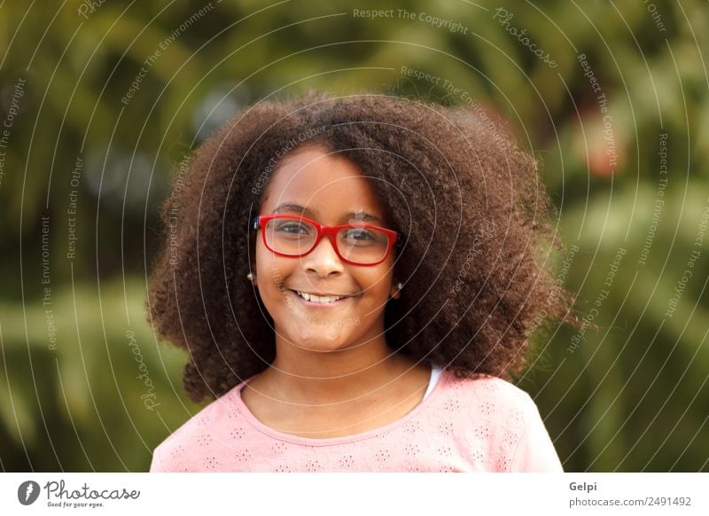 Pretty girl with long afro hair Joy Happy Beautiful Child Human being Toddler Infancy Nature Street Afro Smiling Happiness Small Cute Black Innocent kid african