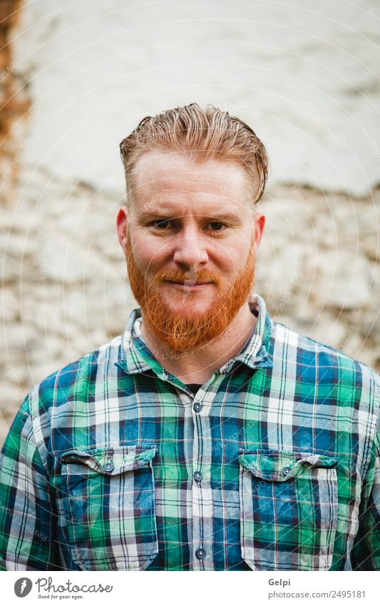 Portrait of red haired man with plaid shirt Style Hair and hairstyles Human being Man Adults Red-haired Moustache Beard Stand Cool (slang) Hip & trendy Modern