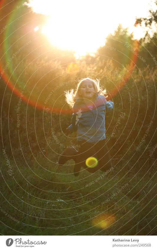 Autumn! Joy Playing Trip Freedom Sunbathing Human being Child Girl Infancy 1 Movement Fitness Flying Jump Authentic Infinity Tall Positive Crazy Warmth Wild