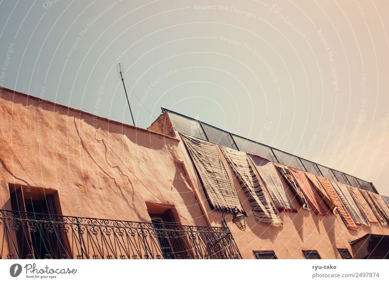 That's where Aladdin lives. Marrakesh Morocco Town Old town House (Residential Structure) Riyadh Balcony Window Door Roof Esthetic Beautiful Dry Warmth Carpet