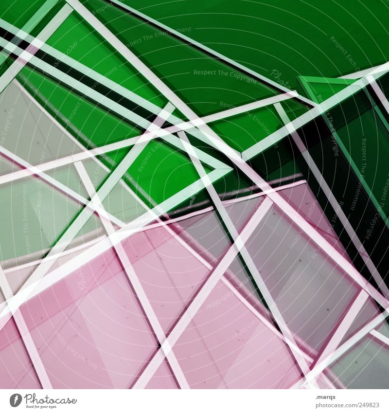 inline Elegant Style Design Facade Line Stripe Exceptional Cool (slang) Hip & trendy Uniqueness Clean Green Pink White Chaos Complex Perspective Planning