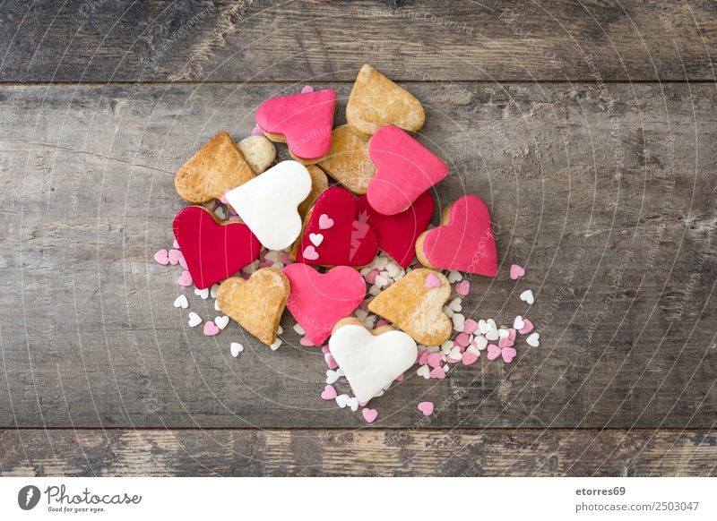 Valentine cookies Food Food photograph Dessert Candy Breakfast Feasts & Celebrations Valentine's Day Mother's Day Wedding Good Sweet Brown Pink Red Love Cookie