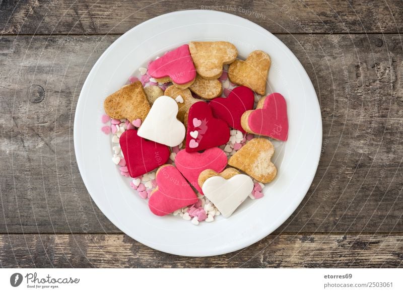 Valentine cookies Food Dessert Candy Breakfast Feasts & Celebrations Valentine's Day Mother's Day Wedding Good Sweet Brown Pink Red Love Cookie biscuit