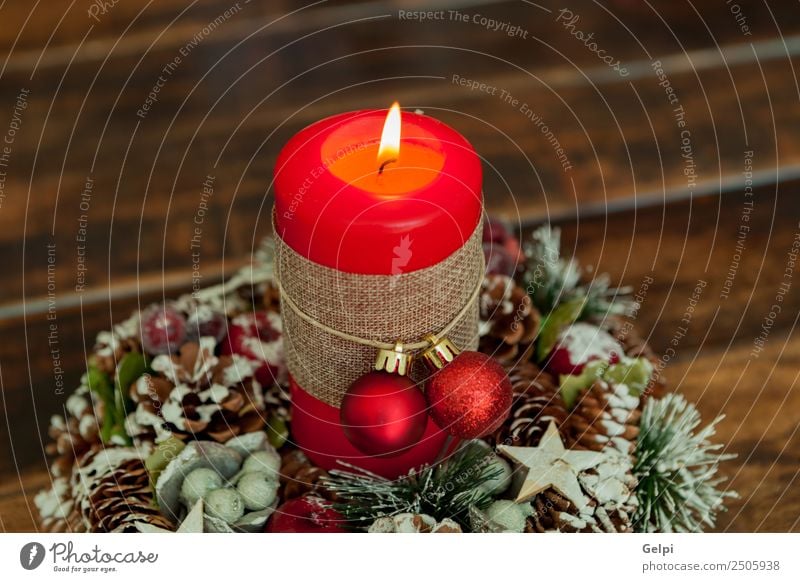 Candles decoration Life Winter Snow Decoration Feasts & Celebrations Christmas & Advent Wood Ornament Glittering Dark Bright New Yellow Gold Red White Colour