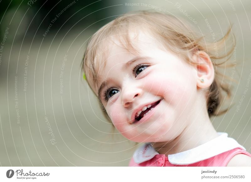 Adorable little girl playing in a urban park Lifestyle Joy Happy Beautiful Leisure and hobbies Playing Summer Child Human being Feminine Baby Toddler Girl Woman