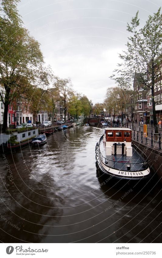 I AM STERDAM Water Tree River Amsterdam Netherlands Capital city Downtown Old town House (Residential Structure) Navigation Boating trip Fishing boat Esthetic