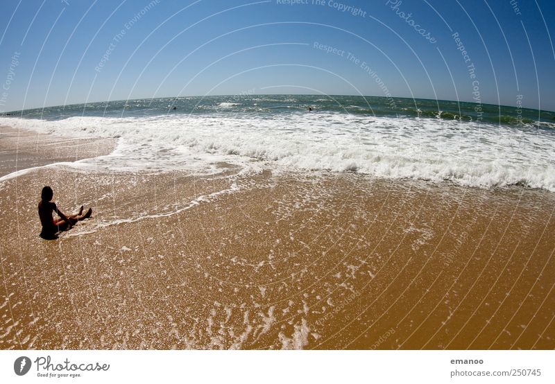 beachlife Lifestyle Joy Leisure and hobbies Vacation & Travel Tourism Freedom Summer Summer vacation Sunbathing Beach Ocean Waves Human being Child Boy (child)