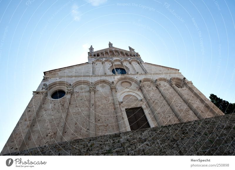 San Cerbone Old town Church Dome Building Architecture Stairs Facade Tourist Attraction Landmark Monument Stone Threat Blue Gray Cathedral Tuscany Italy
