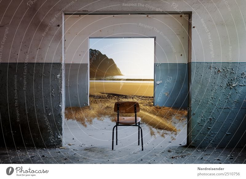 Thriller, passage room. Senses Freedom Beach Ocean Elements Coast North Sea Baltic Sea Deserted House (Residential Structure) Manmade structures Architecture