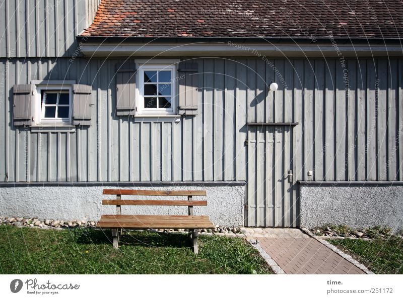 Presentation plate | ChamanSülz Relaxation House (Residential Structure) Meadow Facade Window Door Roof Lanes & trails Wood Sit Break Bench Restful window wing