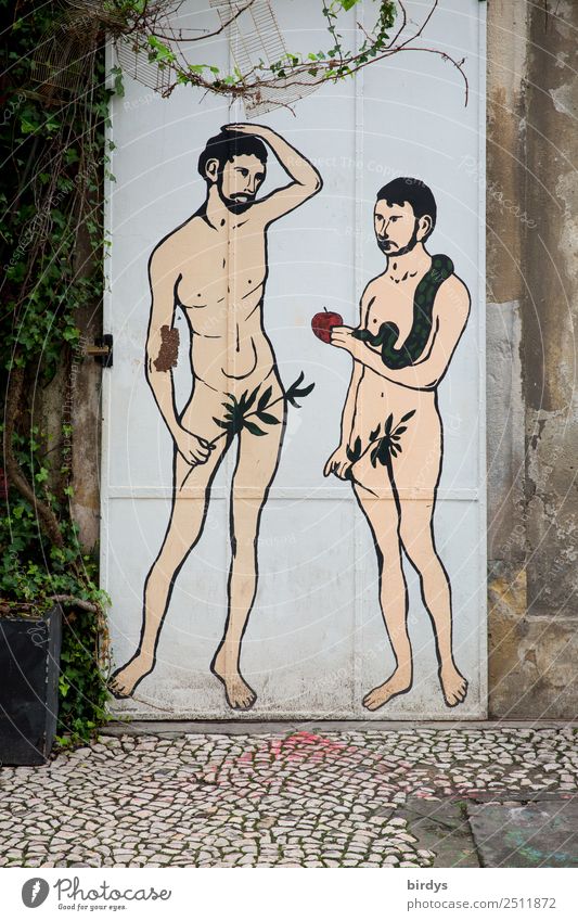 Gay biblical depiction of Adam and Eve. Homosexual Desire Apple Biblical Masculine Couple Adults Sexuality 2 Human being gay 30 - 45 years Religion and faith