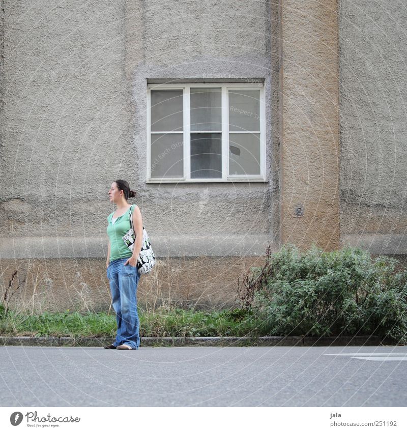 CHAMANSÜLZ standing around. Human being Woman Adults 1 30 - 45 years Plant Grass Bushes Foliage plant House (Residential Structure) Manmade structures Building