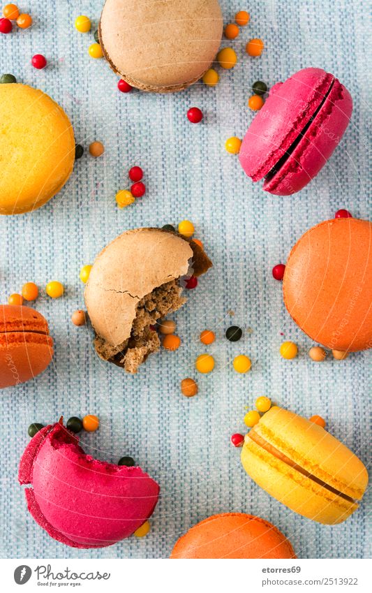 French macarons Food Food photograph Baked goods Cake Dessert Candy Breakfast Valentine's Day Mother's Day Wedding Fresh Good Sweet Blue Multicoloured Turquoise